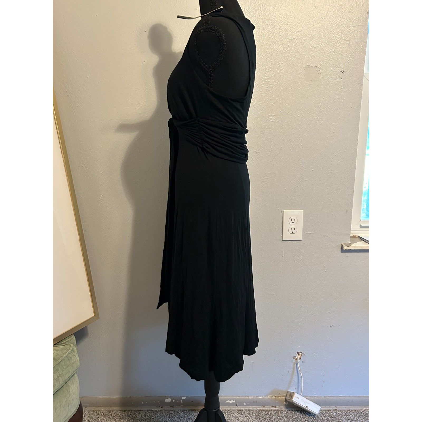 Miss Sixty Black Knot Front Maxi Dress Made In Italy Size 7 Nwt Y2k — image 5 of 8